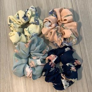 NWOT Floral Scrunchies Set - 4 PACK